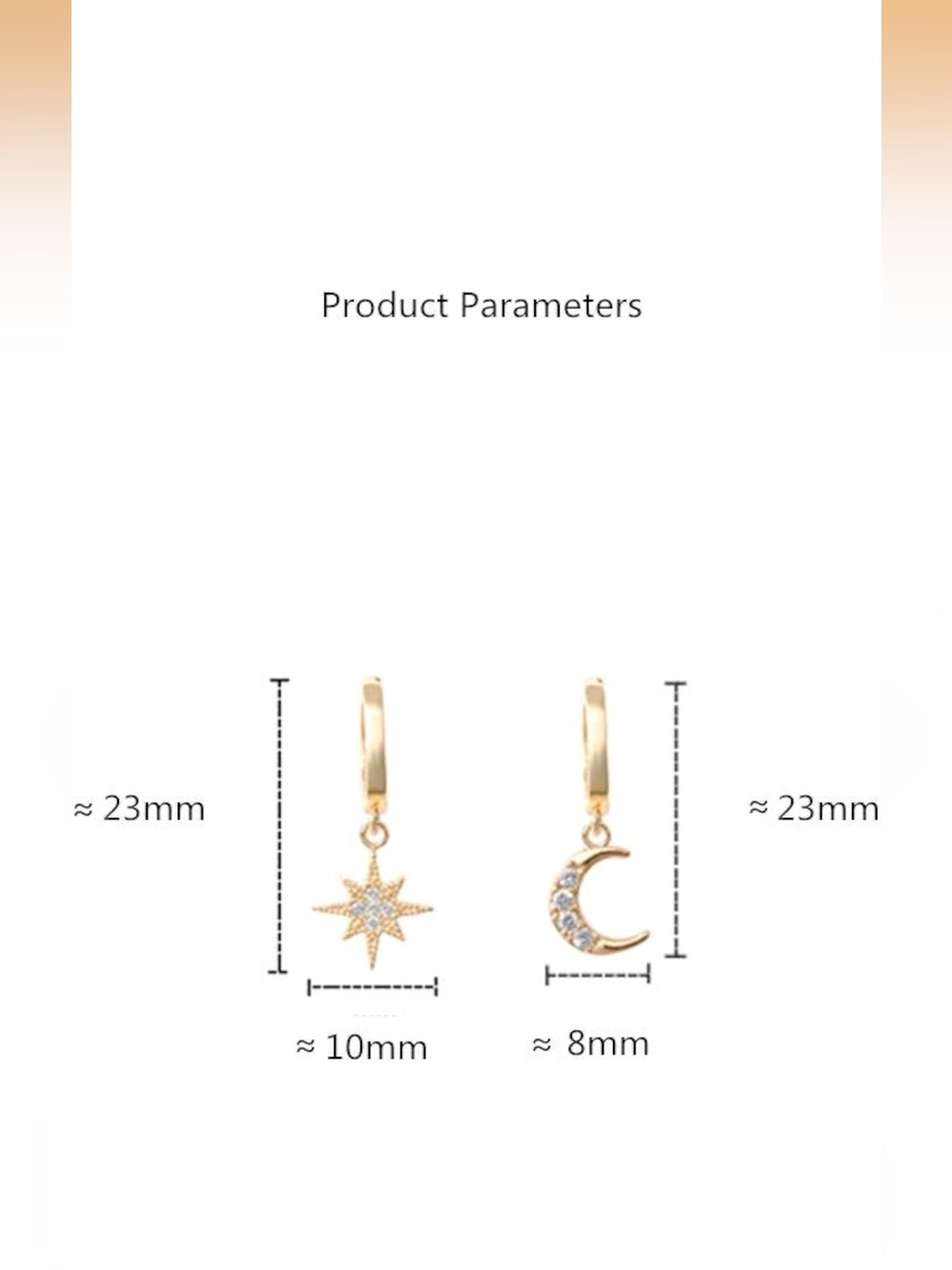 Good Star & Moon Earrings - Picture 3 of 3
